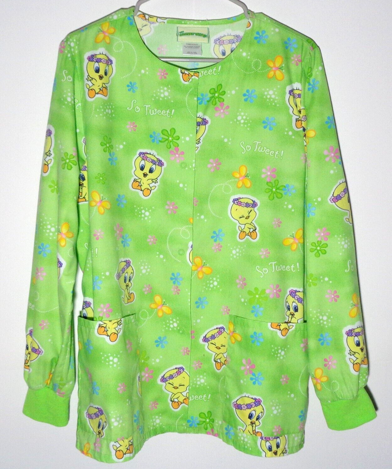 Looney Tunes/Tweety Bird Lab Coat, Snap Closure, Poly/Cotton, Women's Small