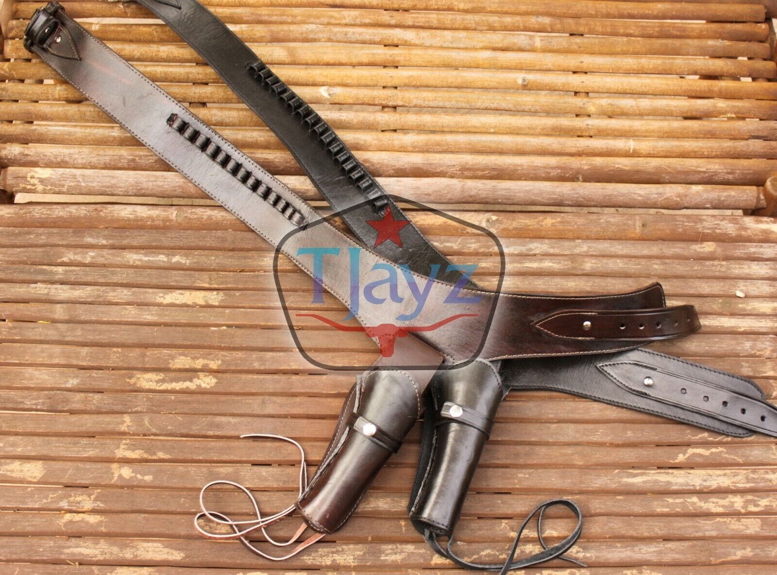 22 Cal USA SELLER SASS Single Holster Gun Belt Drop TOOLED LEATHER Western Rig