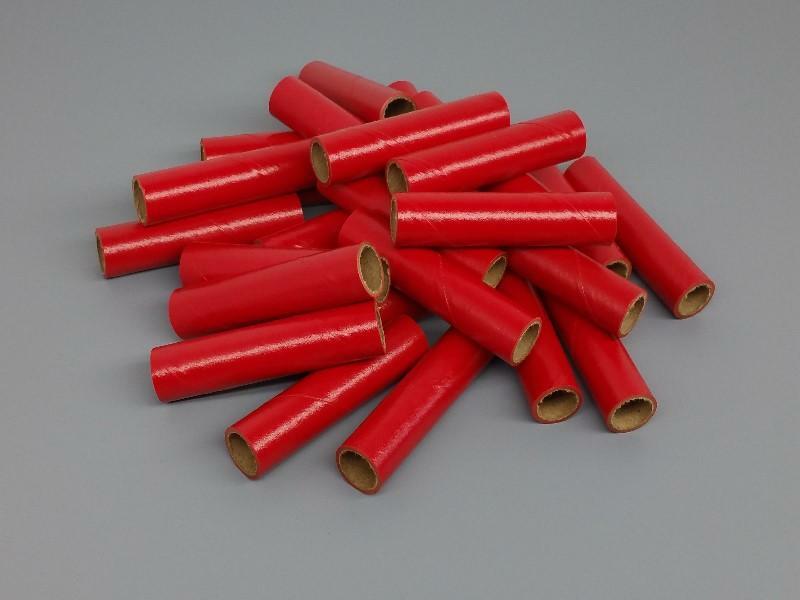 25 NEW Fireworks Kraft Gloss Red PYRO Cardboard Tubes 9/16" x 3" x 1/16"