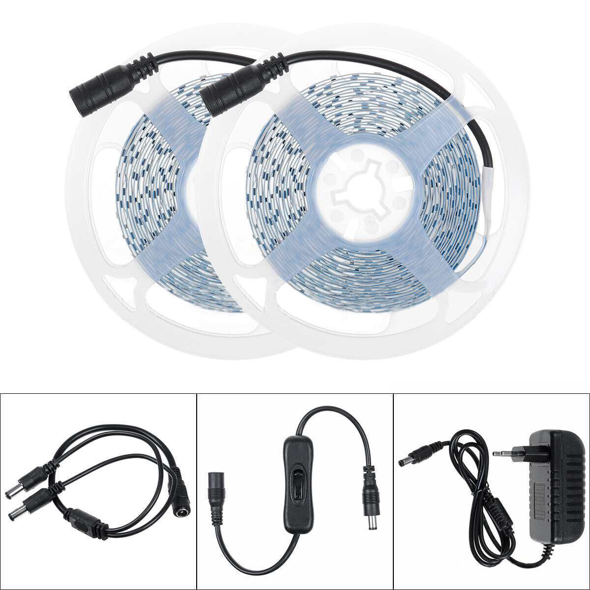 2x 16.4FT LED UV Strip Light 12V Ultraviolet Flexible 600LEDs Purple Lighting