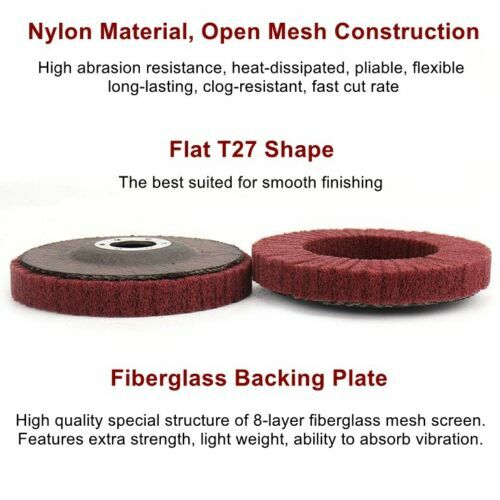 10x 4.5" Nylon Flap Wheels Polishing Buffing Pad Grinding Disc for Angle Grinder