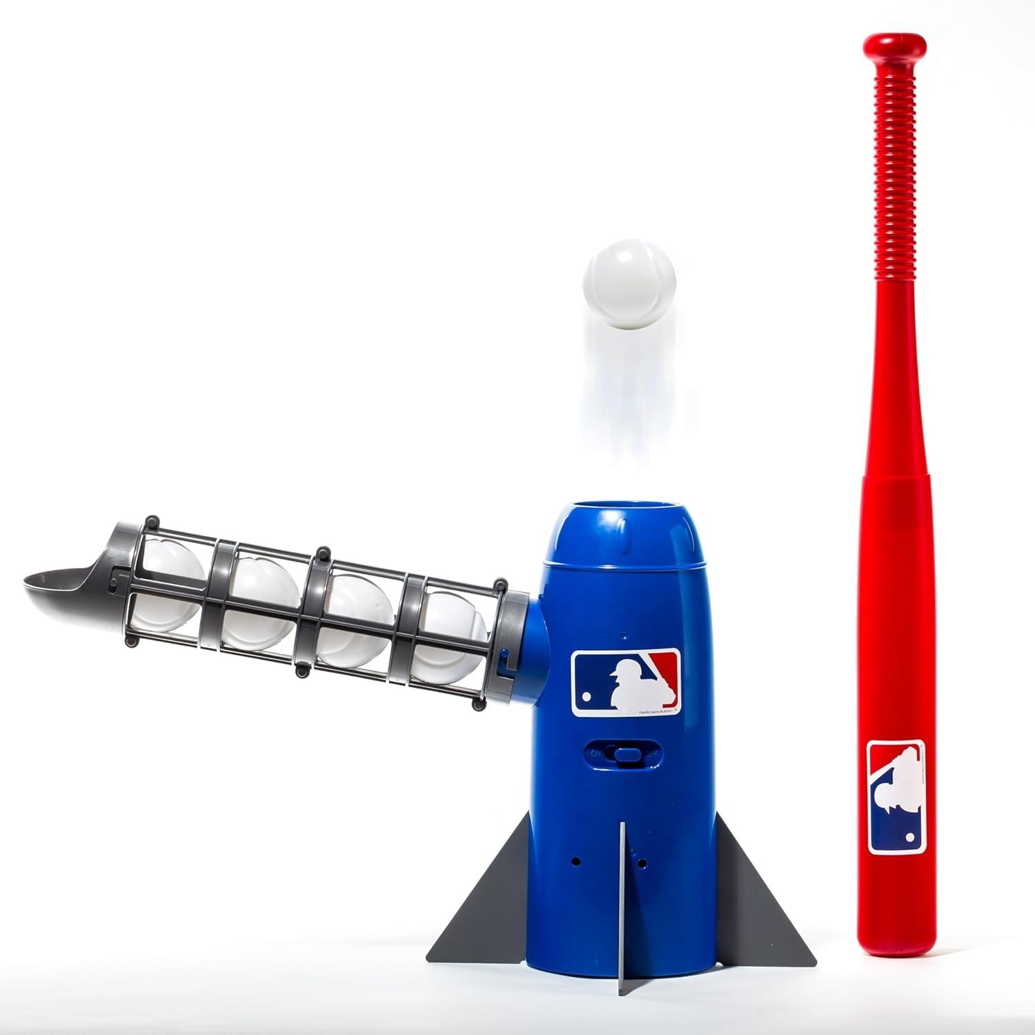 MLB Kids Pitching Machine Pop Rocket with Plastic Baseballs