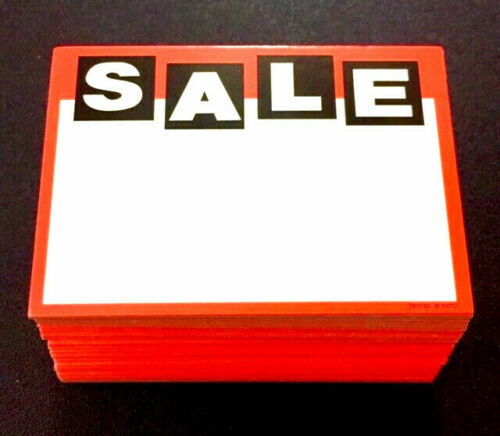 50/PK ⭐BUY 1 GET 1 FREE!⭐ BLACK/ORANGE RETAIL STORE GARAGE SALE PRICE SIGNS TAGS