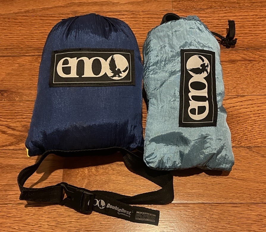 eno Double Neck Blue & Yellow Hammock + Atlas Suspension Straps Lightly Used