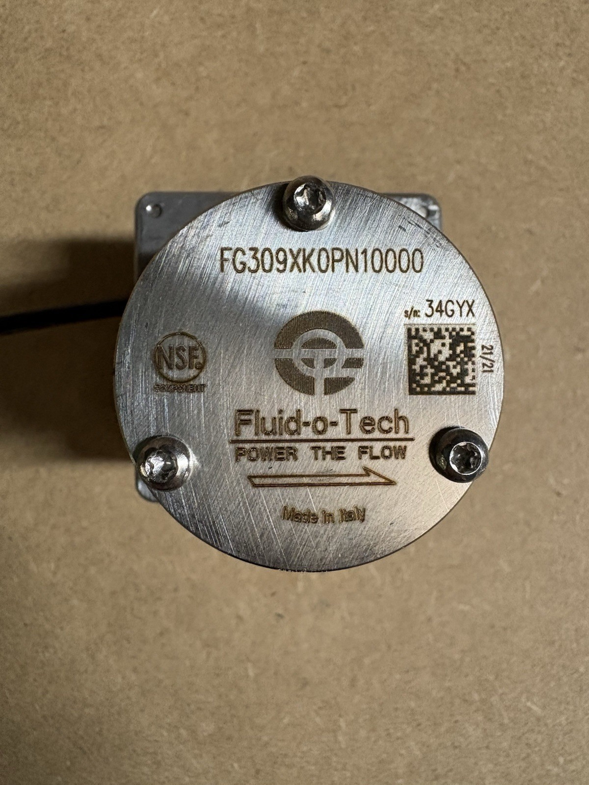 Fluid-O-Tech External Gear Pump. #FC309XK0PN10000. 24V