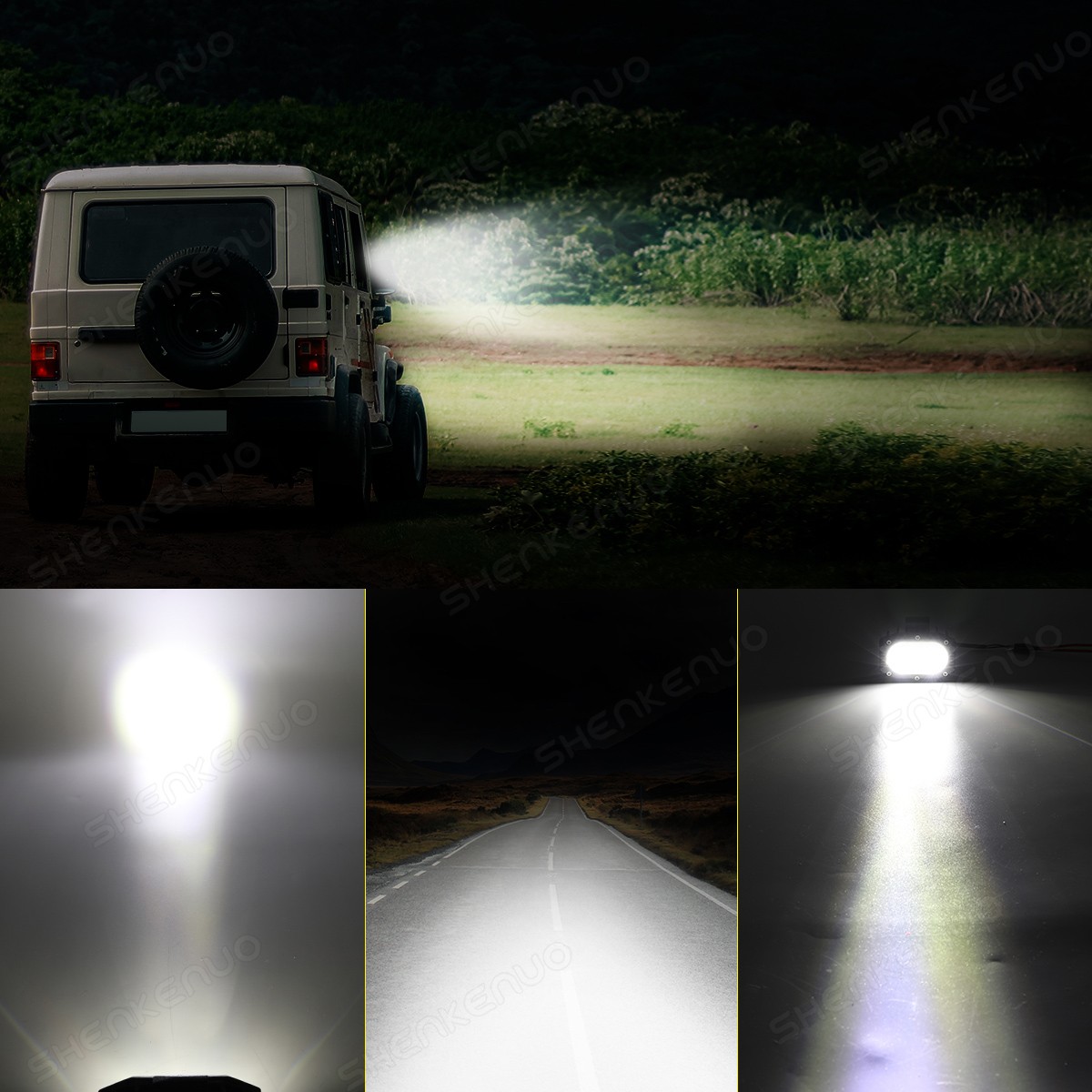 White 4" LED Work Light Bar Spot Pods Fog Lamp Offroad Driving Truck SUV 4WD