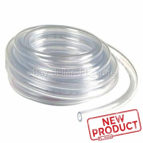 100 Feet Clear Plastic Tubing 1/4" ID x 3/8" OD Flexible Roll PVC Tube NEW