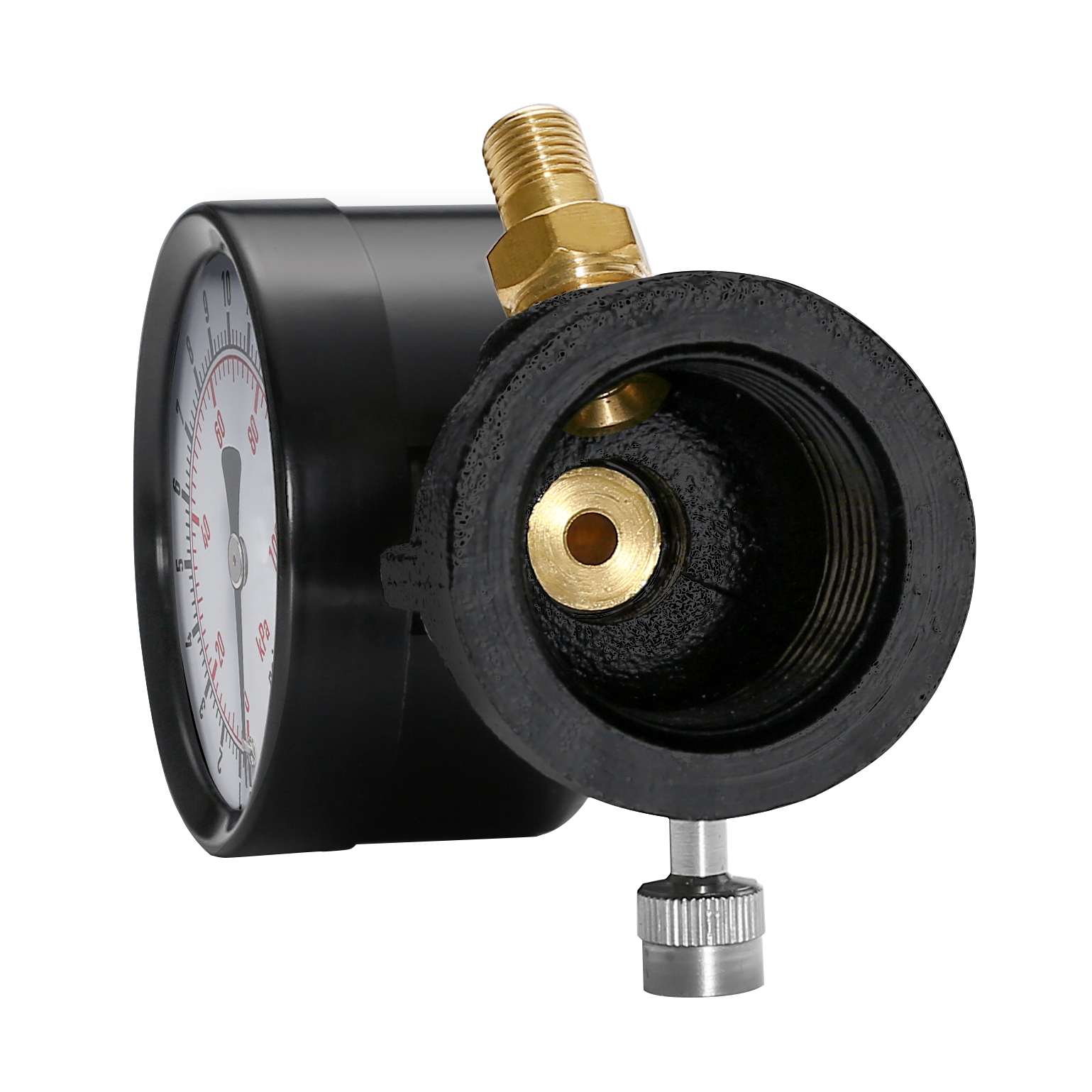 Gas Test Pressure Gauge 60 Pound, 60 PSI/400 kPa 3/4” FNPT Steel Bell Shape Body