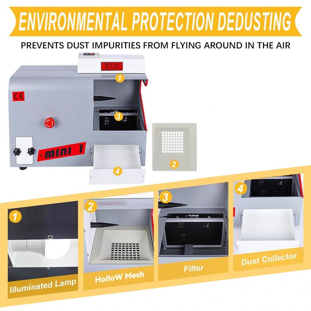 TOOLTOS DM-2 Jewelry Polishing Machine with Dust Collector | 2800RPM, 1/2HP Moto