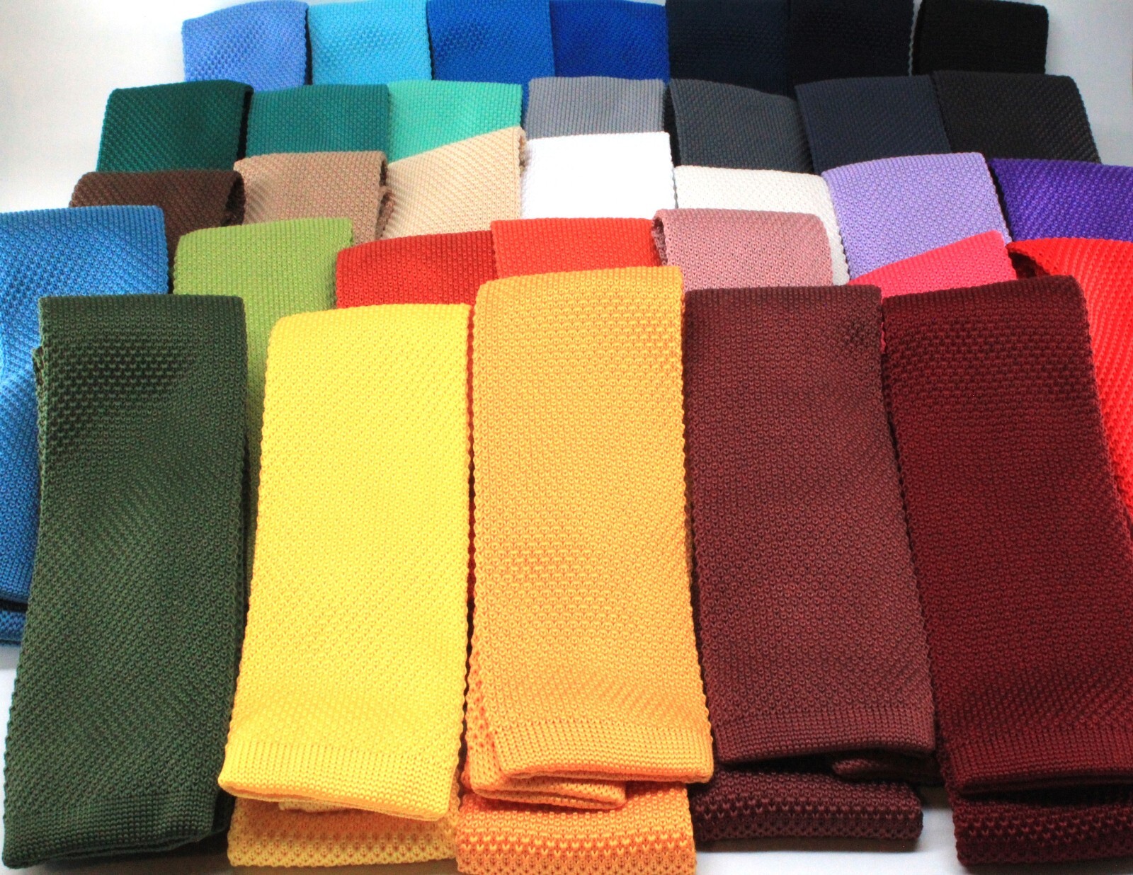 New Knit Knitted Tie Necktie Slim Skinny Narrow Square Woven 2.5in 30+ colors