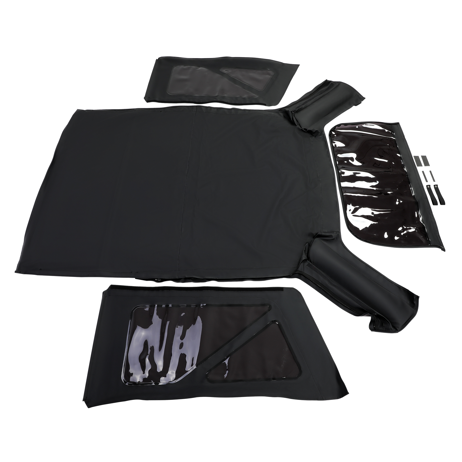 For Jeep Wrangler JK 2 Door 2007-2018 Soft Top + Tinted Zippered Rear Windows