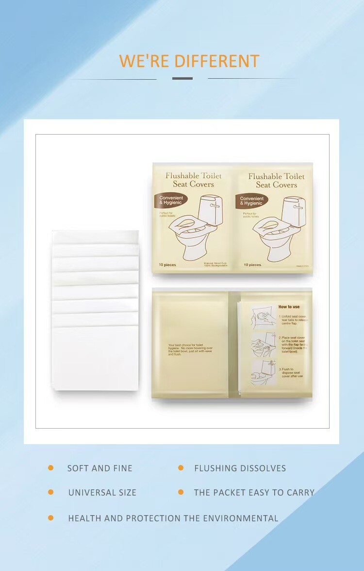 Disposable Toilet Seat Covers Flushable for Bathroom Travel Hotel Essentials