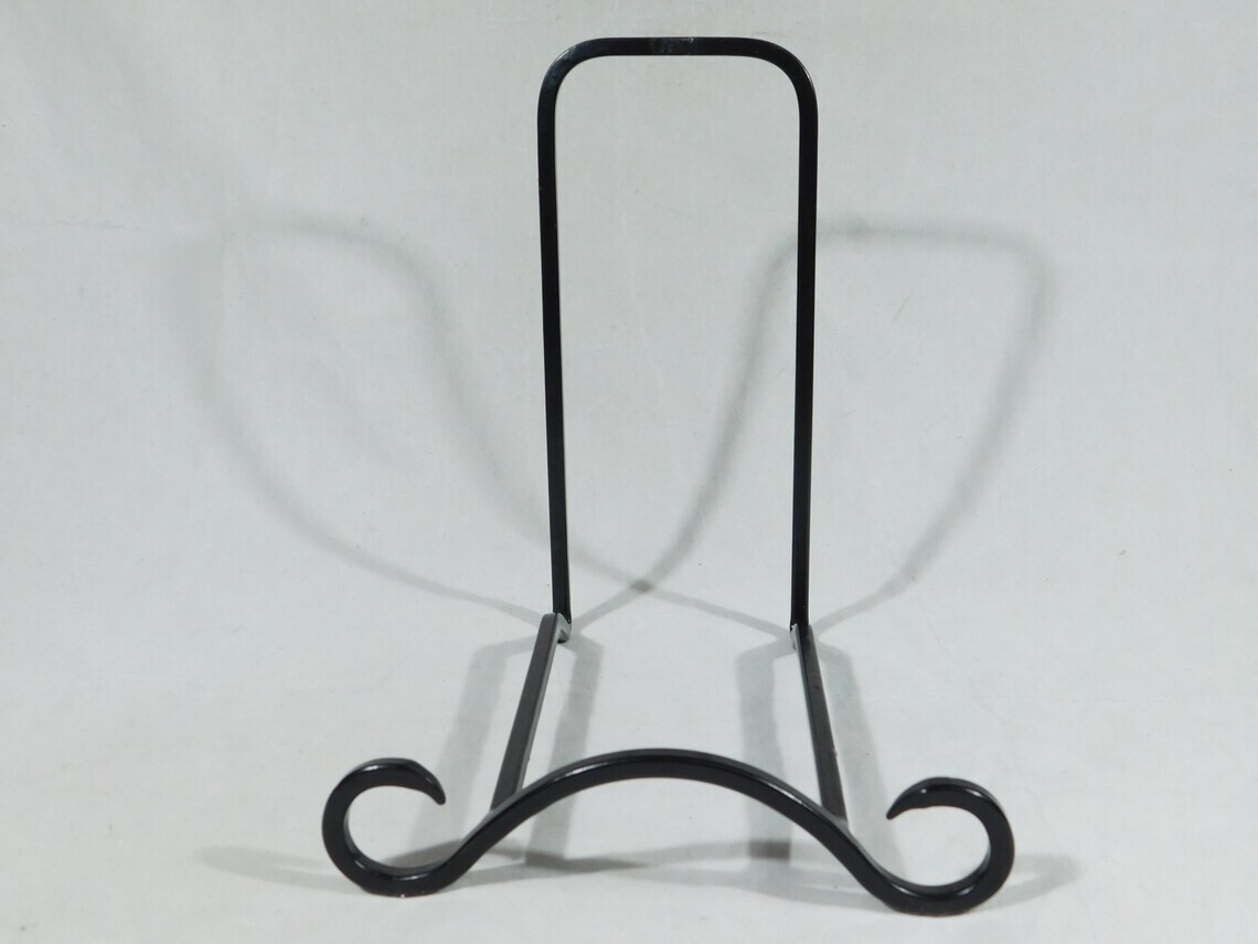Easel Display Stand Black Metal Large Size Scroll Design
