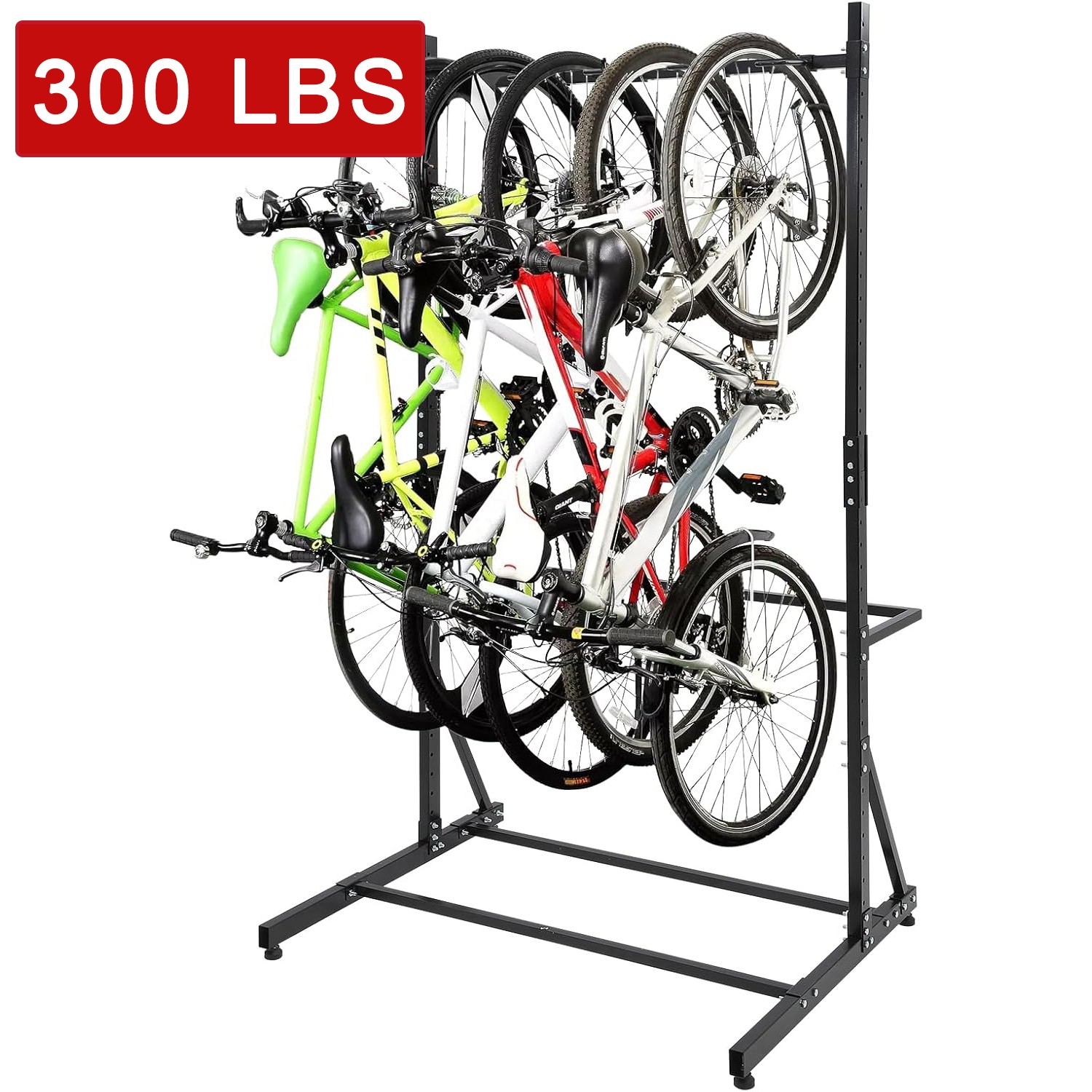 Bike Rack for 5 Bicycles Vertical Bike Storage Rack 300 LBS Adjustable Height