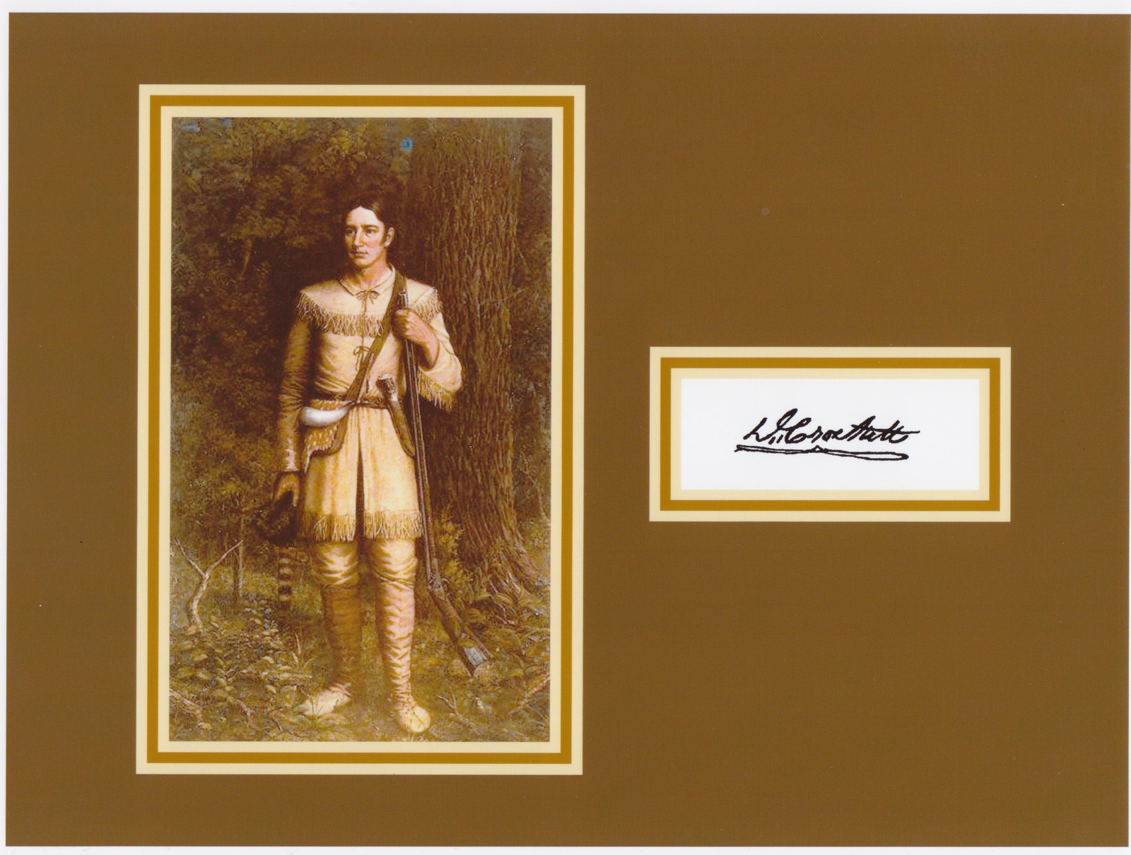 DAVY CROCKETT   8 x 10 REPRINT PHOTO & REPRINT AUTOGRAPH ON GLOSSY PHOTO PAPER