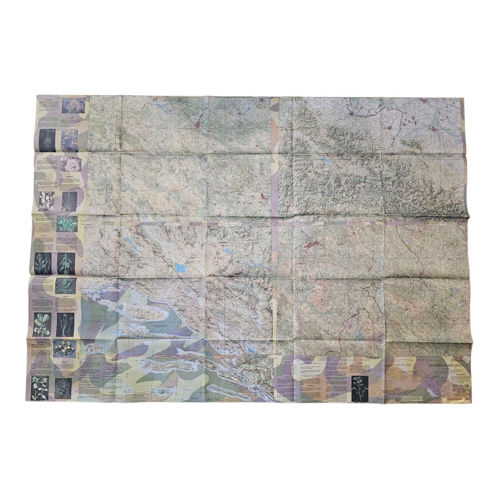 1995 Evasion Chart (EVC) Map NL-33B Austria, Bosnia, Herzegovina, And More!