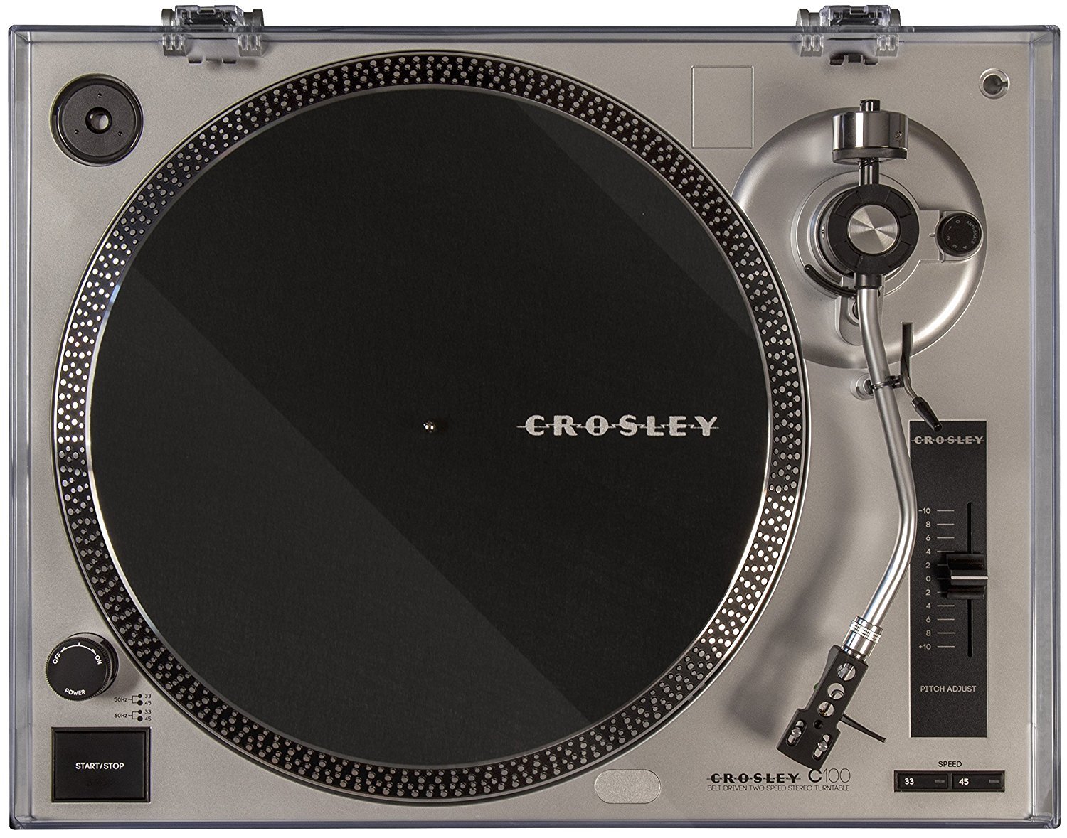 Crosley C100-SI 2-Speed Pro Series Turntable Record Player w/ S-Shape Tone Arm