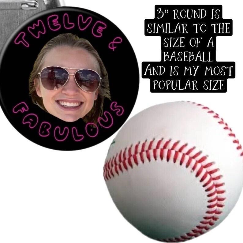 CUSTOM PINBACK BUTTONS Four sizes! Pin Customized Personalized Create Your Own