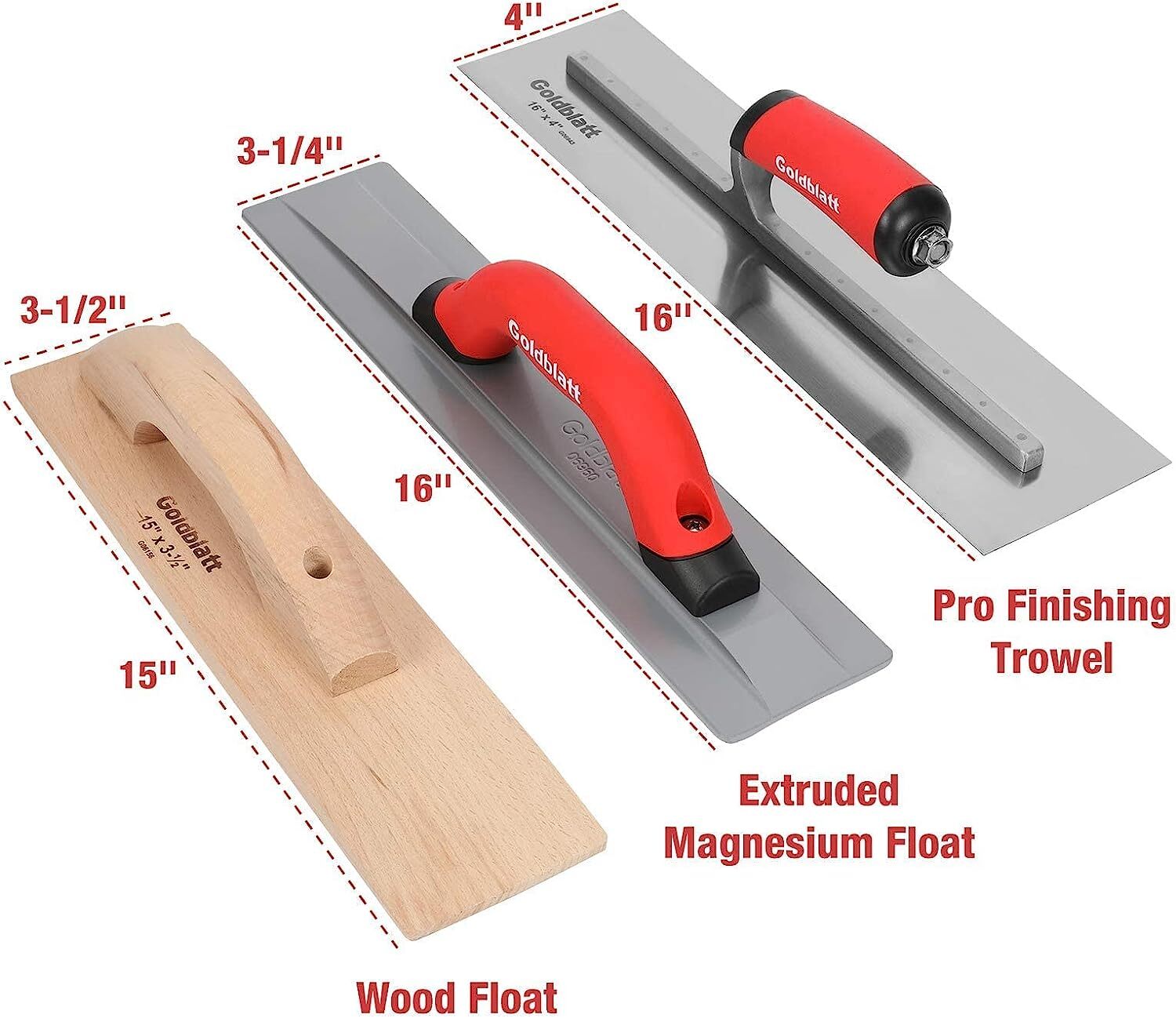 Goldblatt 2 Piece Stainless Steel Trowel Set & 8 Piece Masonry Hand Tool Set NEW