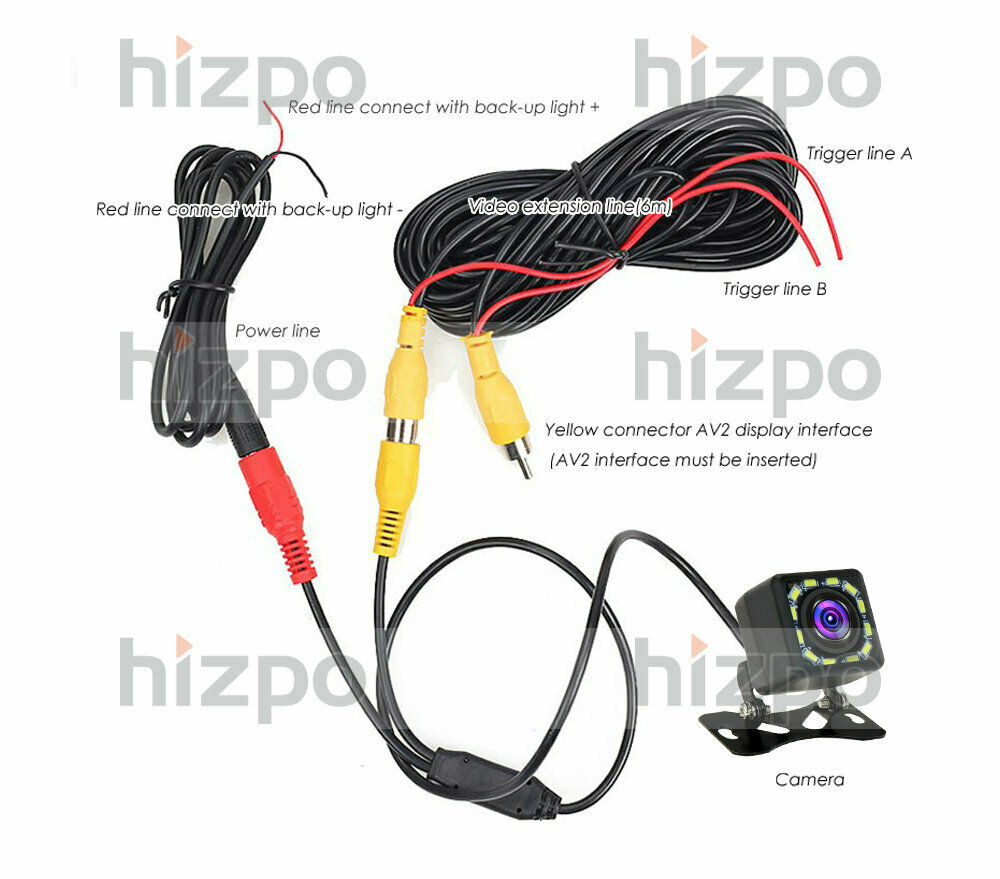 170° Reverse Camera 12 LED Car Waterproof Rear View Parking Camera Night Vision