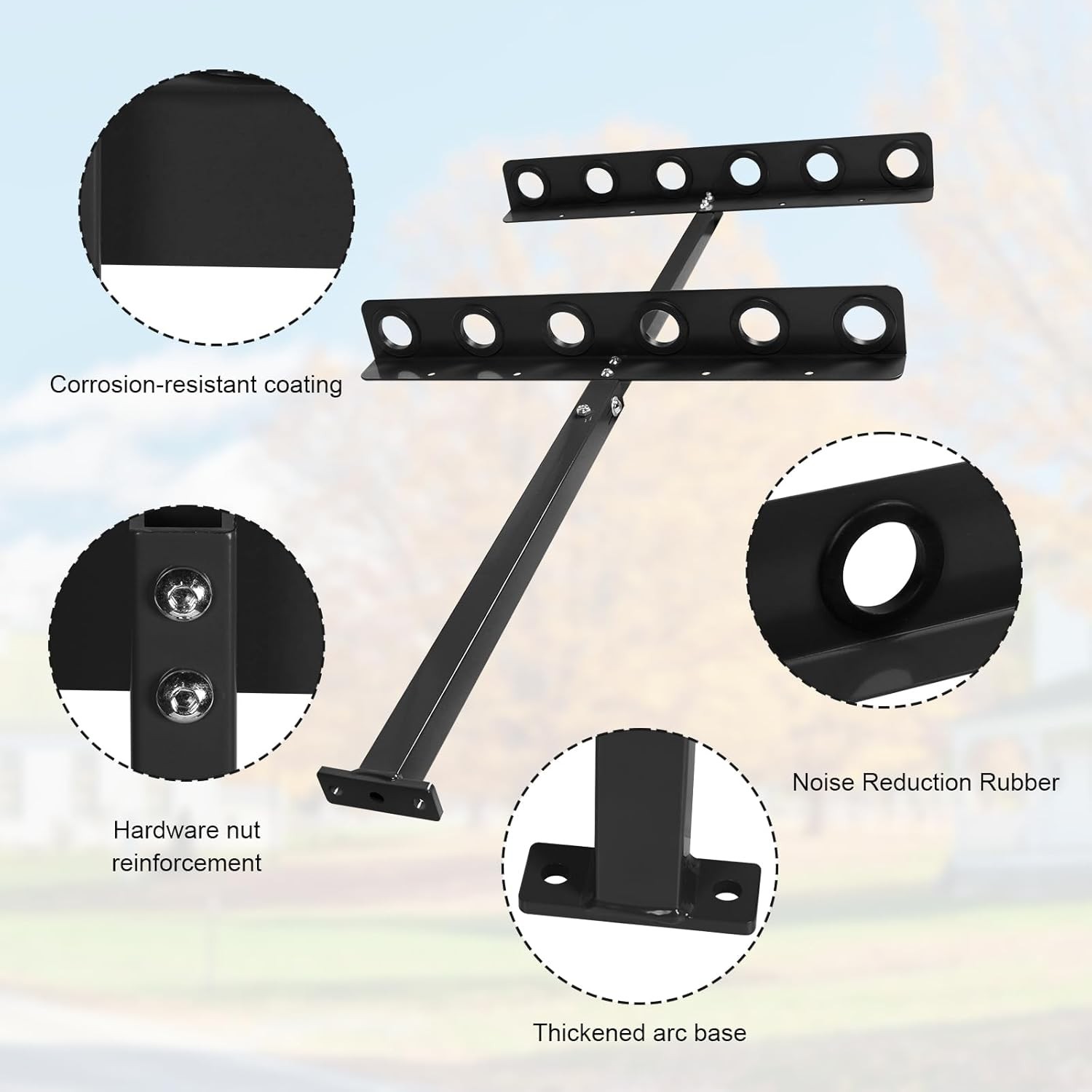 Soundforge Vertical Landscape Hand Tool Rack for Truck Trailers, Garage