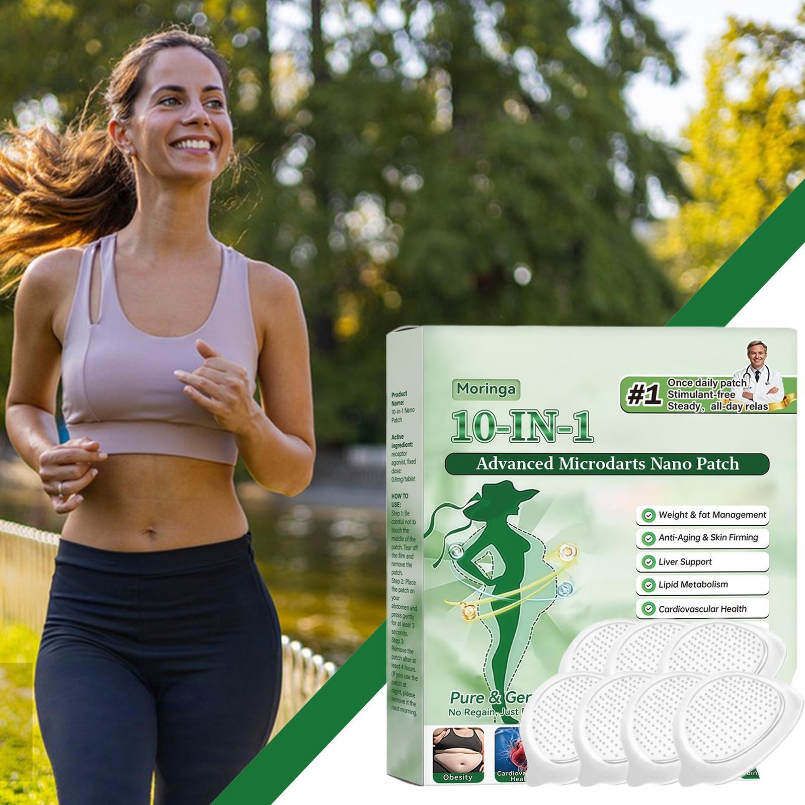 Moringa Berberine x NAD+ 10-in-1 Nano Microneedle Patch