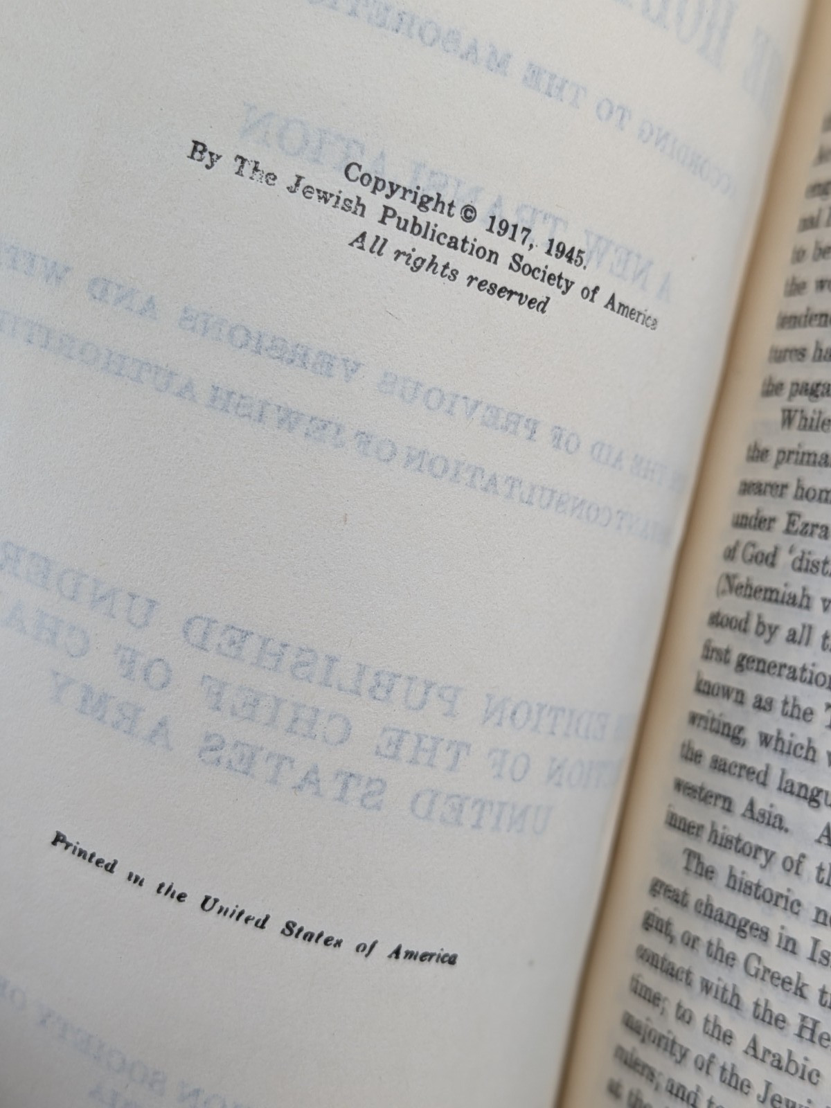 CLEAN 1945✝️Holy Scriptures According To Masoretic Text Chaplains US Army Jewish