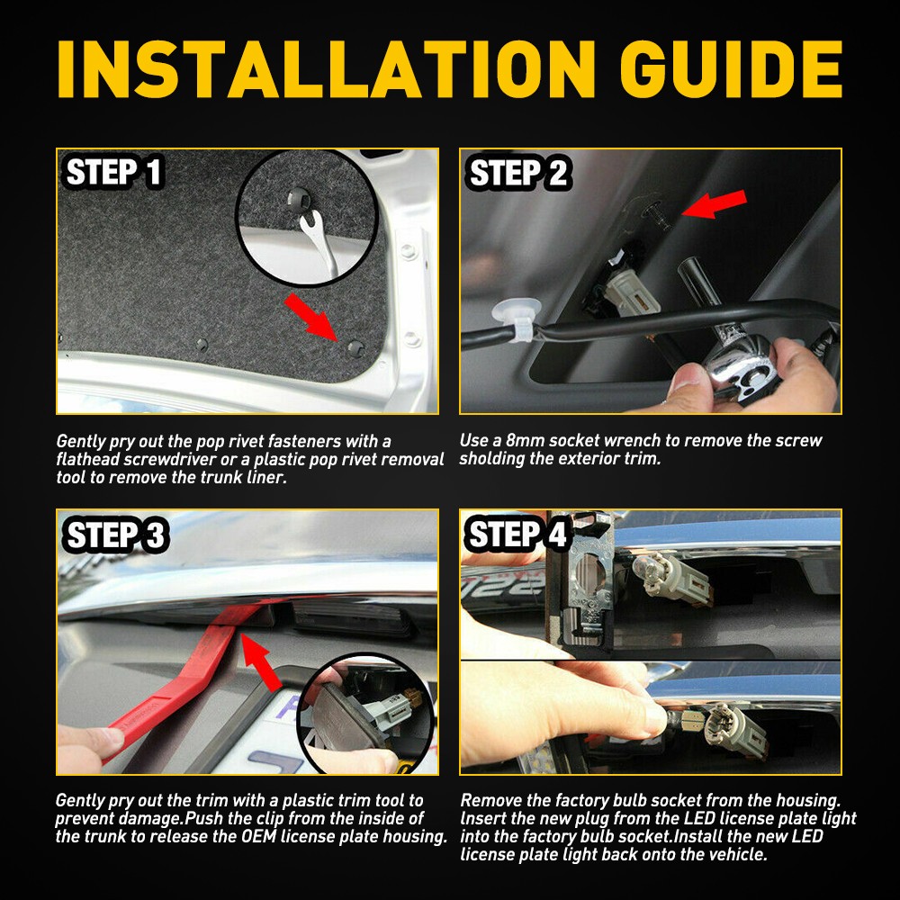 AUXITO LED License Light Plate Tag Lamp For Nissan Altima Maxima Rogue Sentra