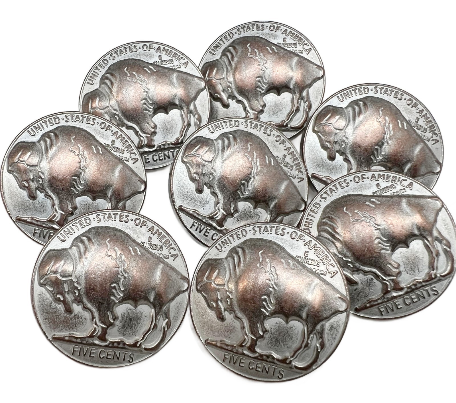 10PC Rustic Red Copper Buffalo Rustic Metal Buttons Shank Buttons 1" 26mm