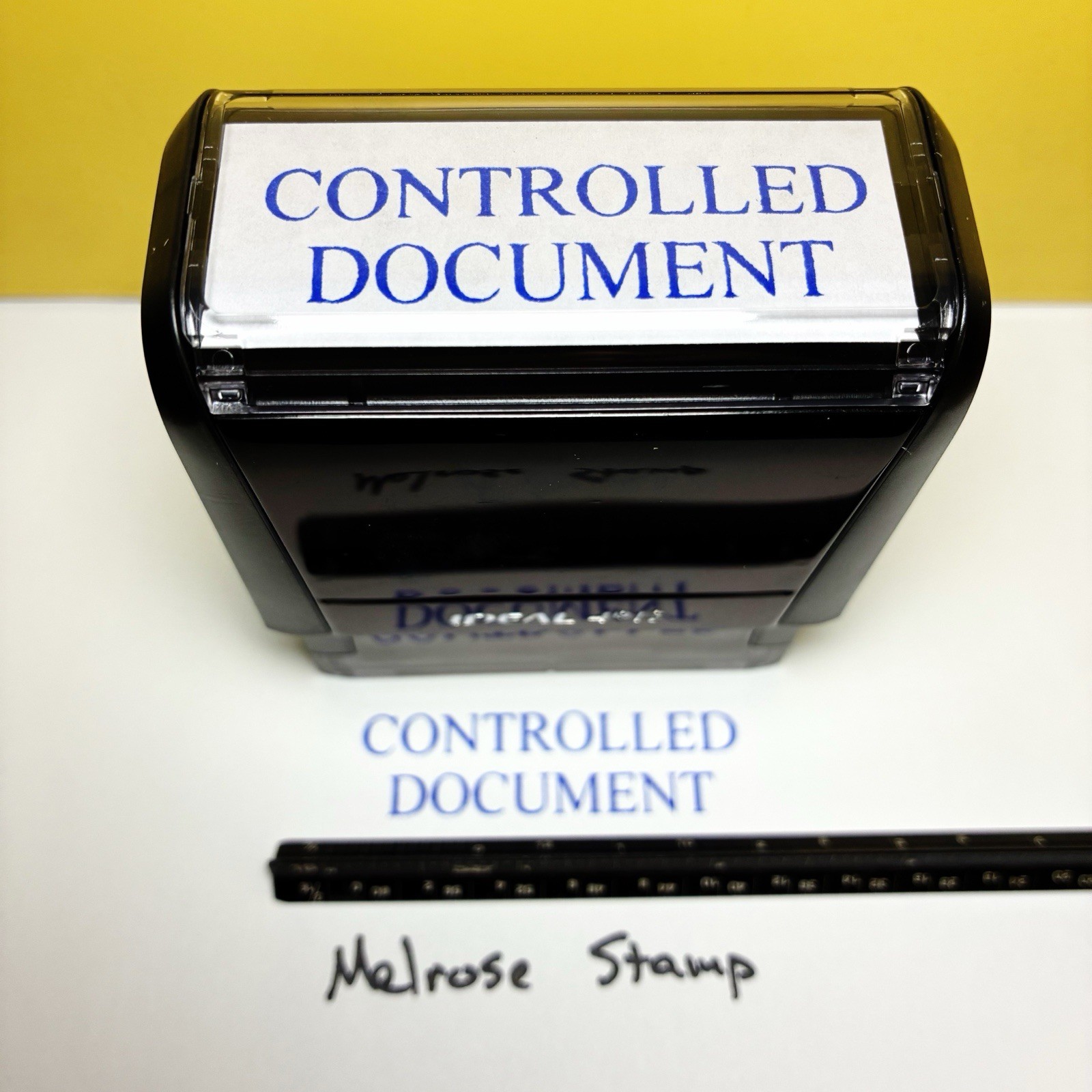 Controlled Document Rubber Stamp Blue Ink Self Inking Ideal 4913