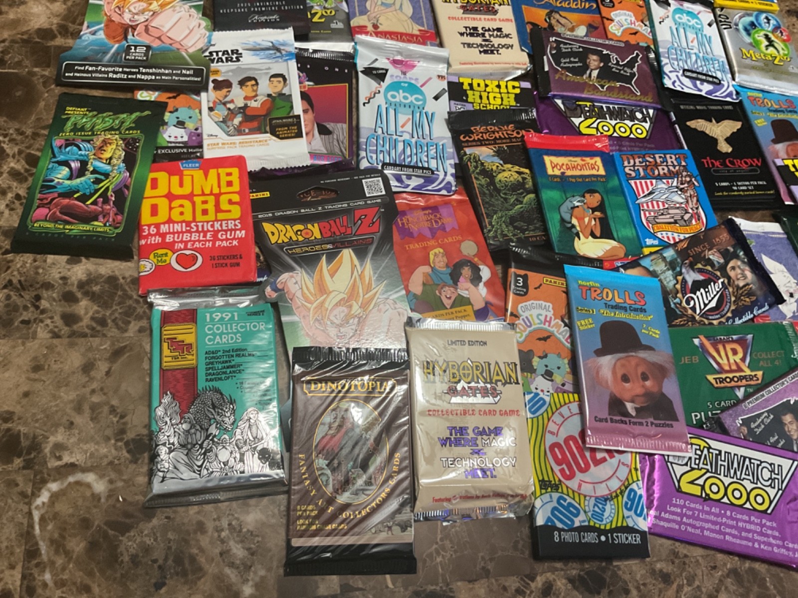 50 New Sealed Vintage 90’s 00’s Non Sports Trading Card Packs + Free Extras