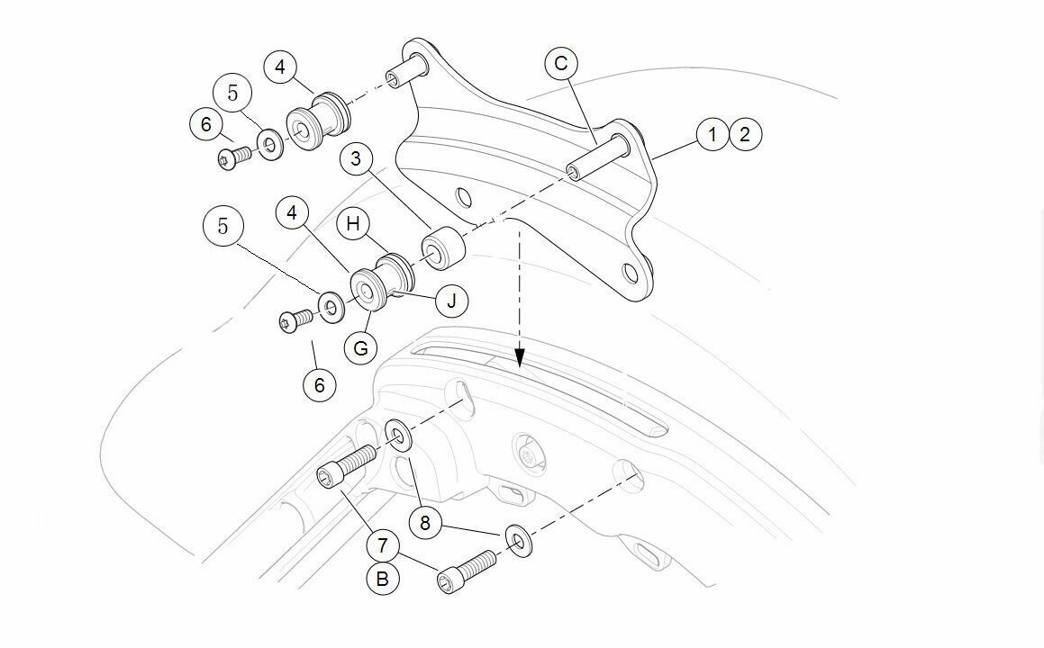 4 Point Docking Hardware Kit For Harley Street Glide Road King 2014-2024 2023 22