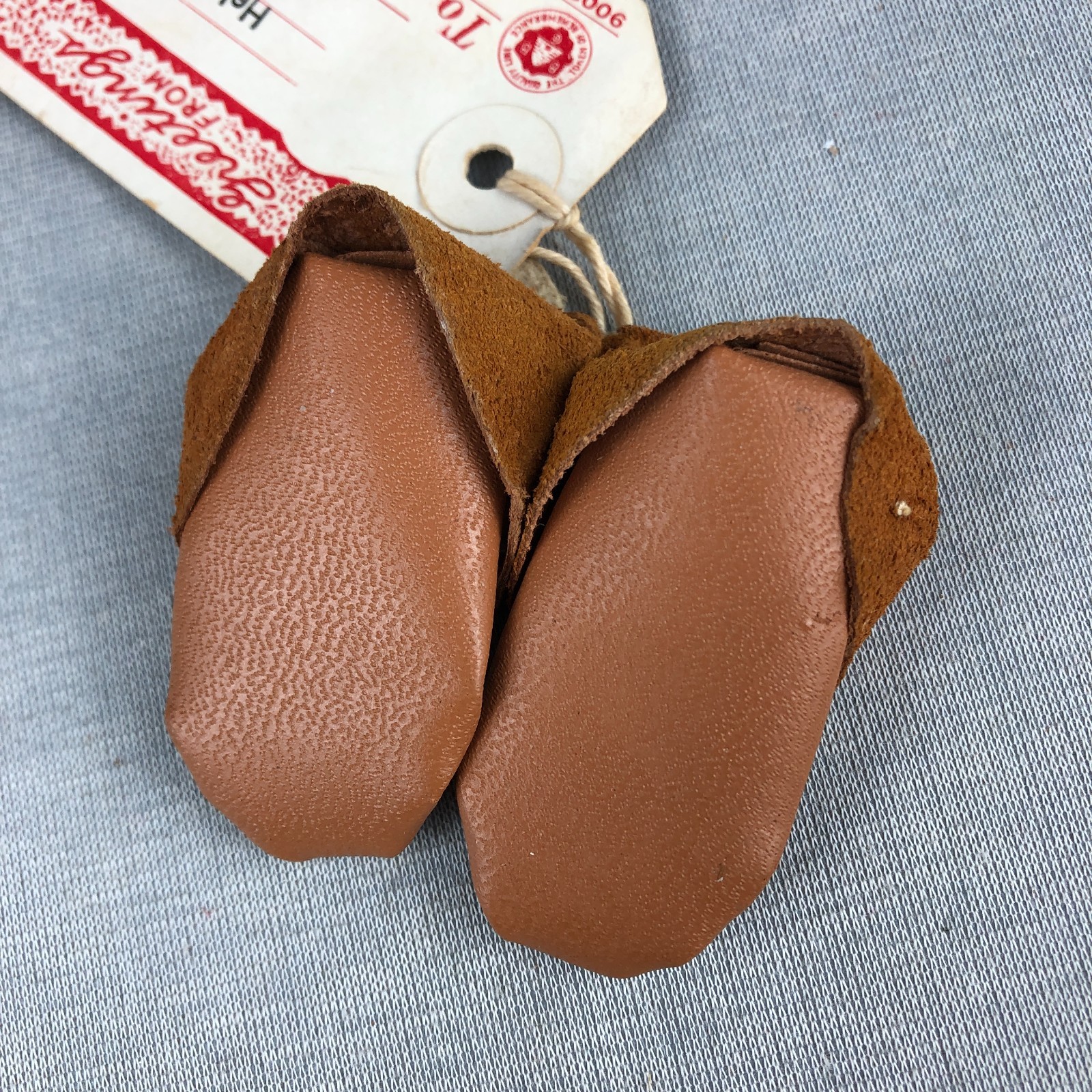 VTG Handmade Beaded Suede Mini Doll Moccasins Native American Souvenir Helena MT