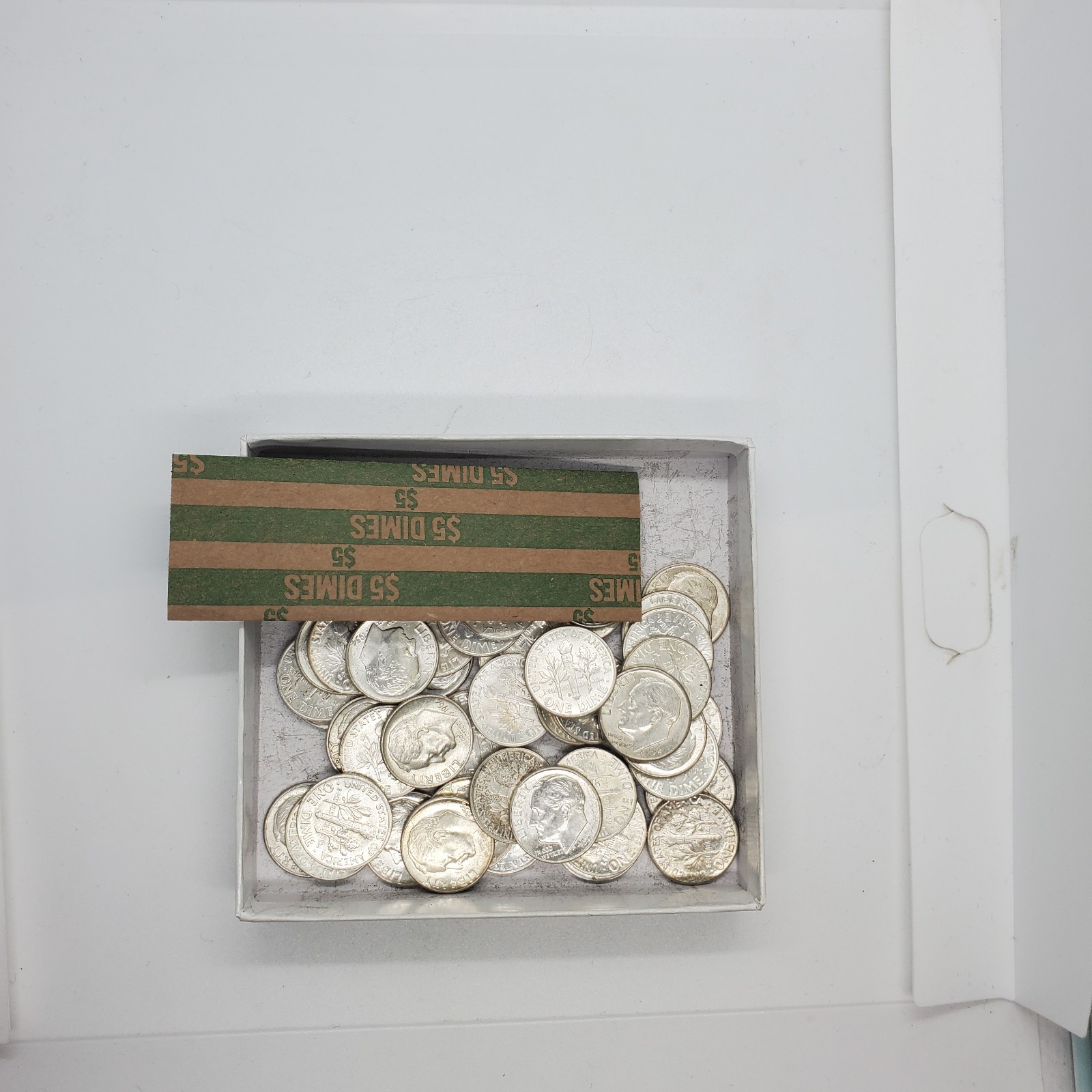 ROLL OF 50  1964 AND PRE  ROOSEVELT SILVER DIMES,AU.