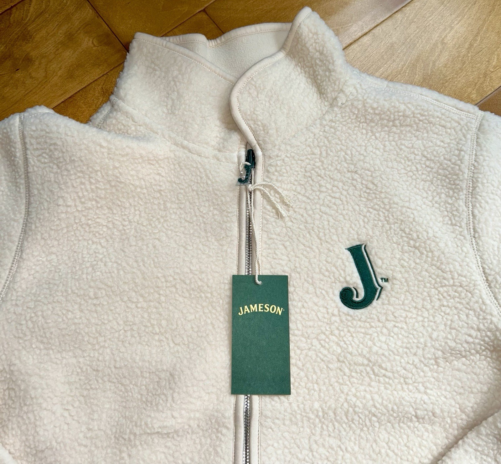 Jameson Irish Whiskey Fleece Full Zip Sweater SIZE LARGE *NEW*