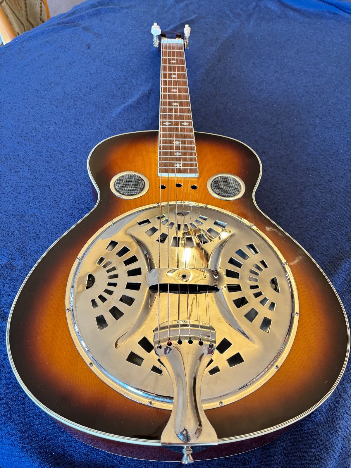 Johnson Square Neck Resonator Guitar Dobro Sunburst Bluegrass Instrument w/Case