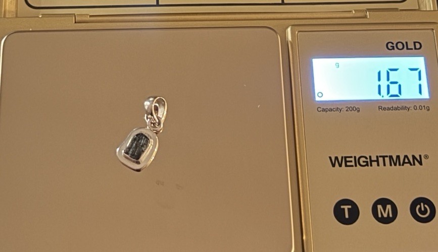 Moldavite Tektite Pendant, Czech Republic, Authentic Moldavite, 1.67g