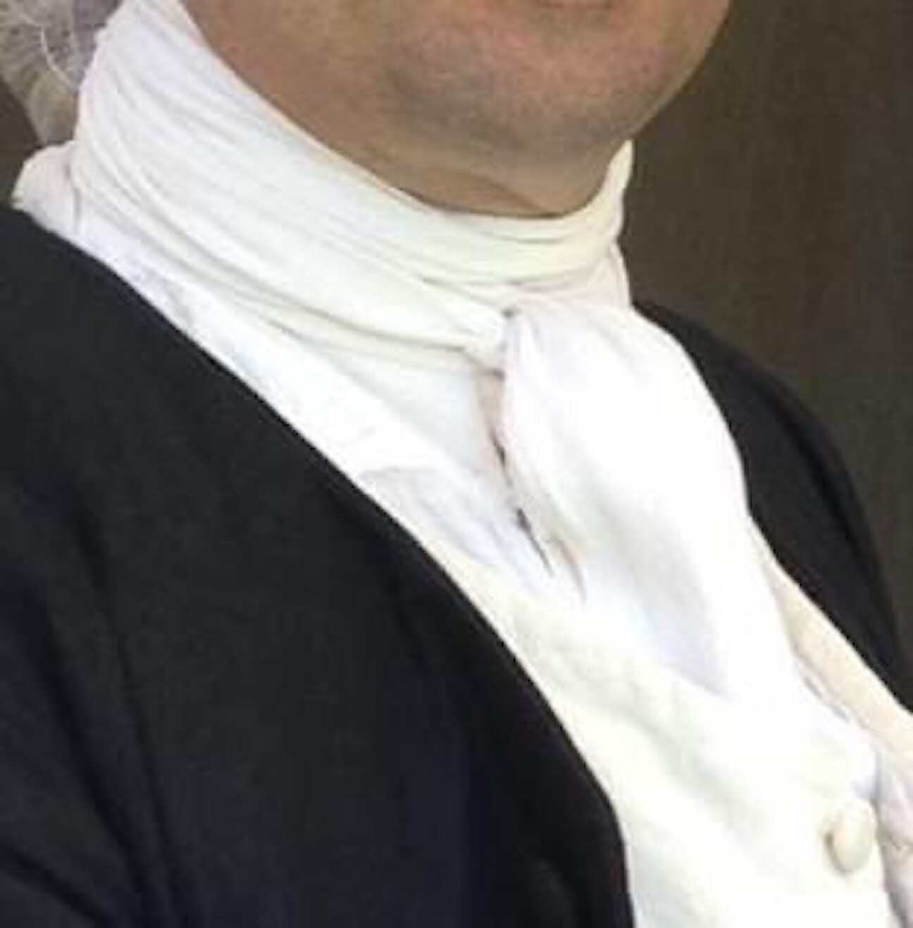 18th Century, Rev War Man's White 100% Silk Neckerchief Cravat - 14" X 72" - NEW