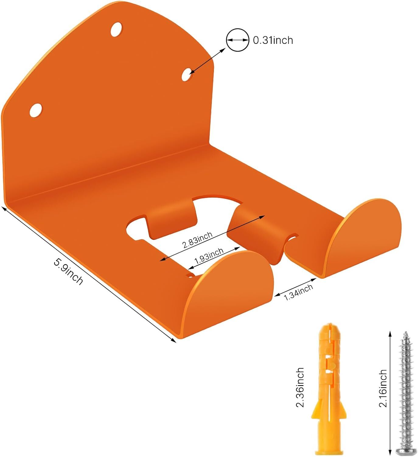 Garage Trimmer Rack - Heavy Duty Stainless Steel Power Tool Hanger - 1 Pack
