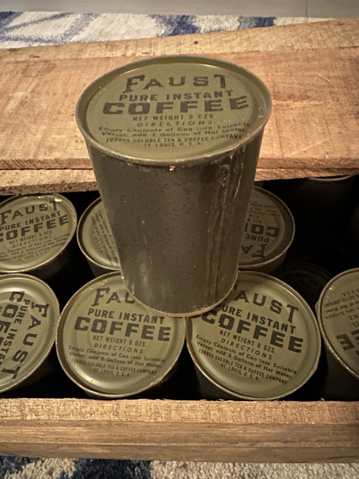 WWII US ARMY Coffee C Ration Forbes Soluble Tea & Coffee Company Great Cond 1945