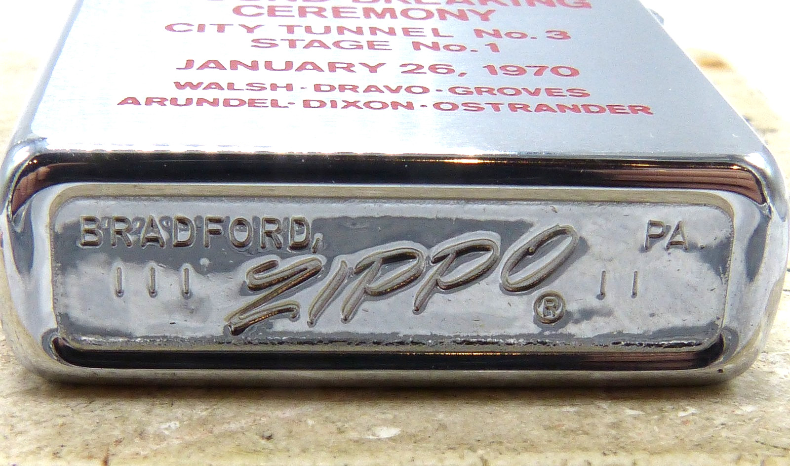 Vintage Unfired 1969 Zippo Lighter Ground Breaking NYC Water Tunnel No 3 1970