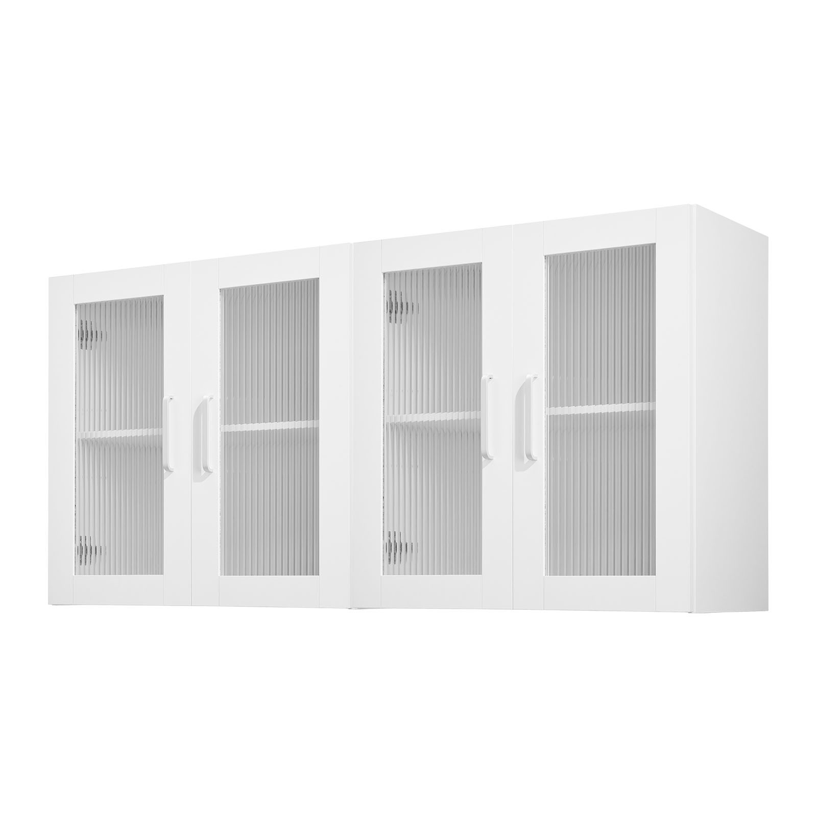 VEVOR Laundry Room Wall Cabinet 2-Tier Cupboard Storage with 4 Doors Set of 2