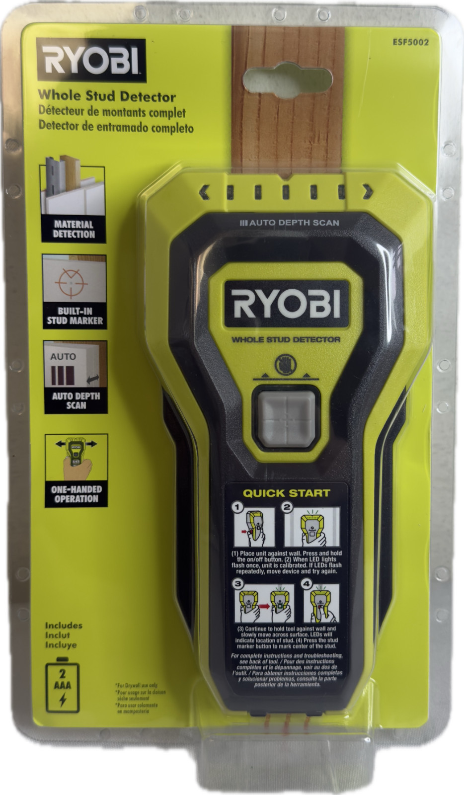 Ryobi One+ ESF5002 Whole Stud Detector (New/Sealed)
