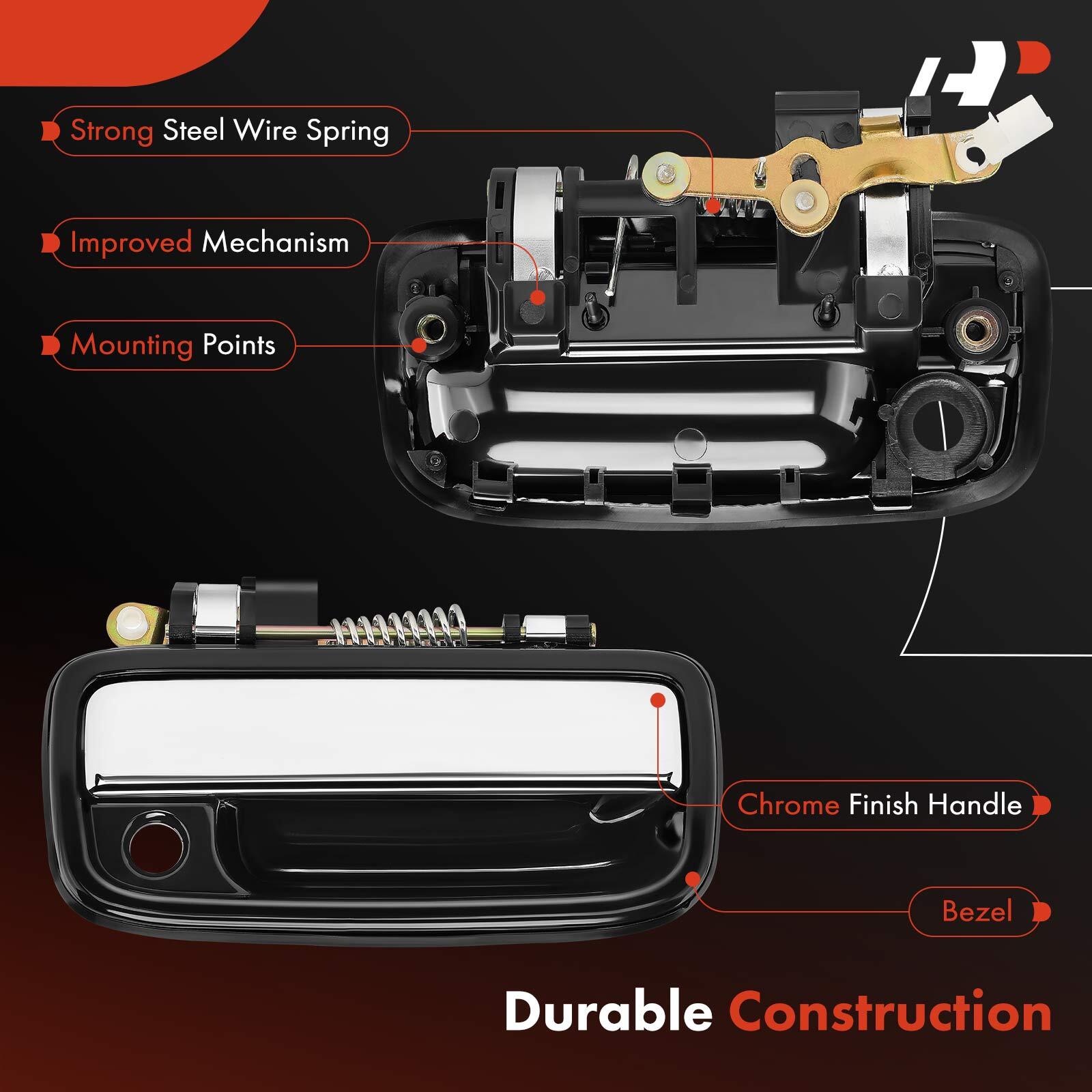 A-Premium 2x Front Textured Black Out Door Handle for Toyota Tacoma 1995-2004