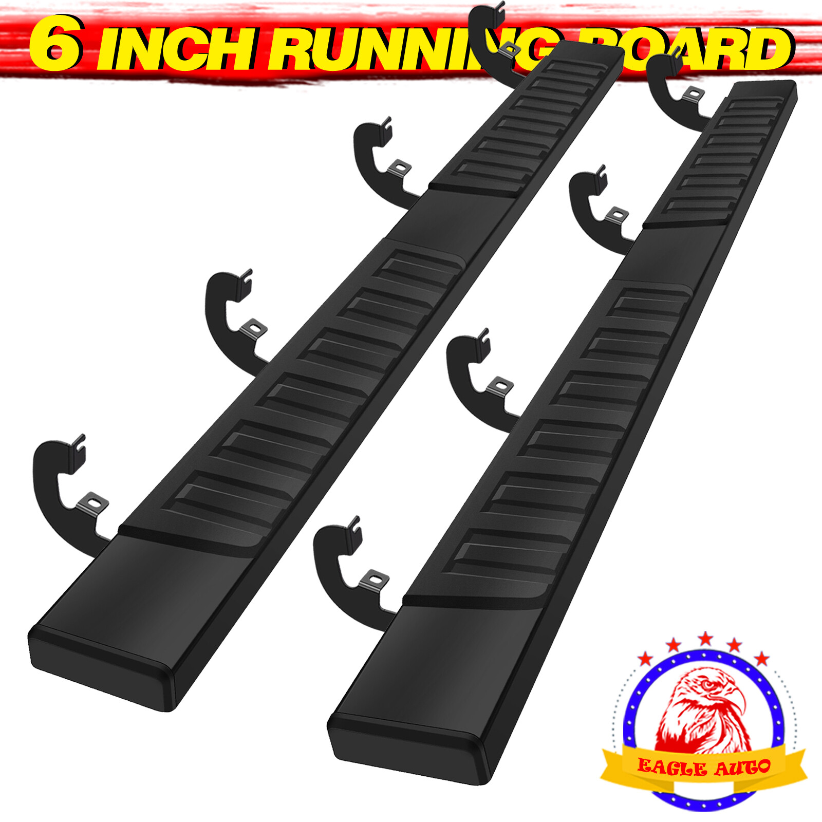 Fit 2019-2024 Chevy Silverado 1500 Crew Cab 6" Nerf Bar Running Board Side Step