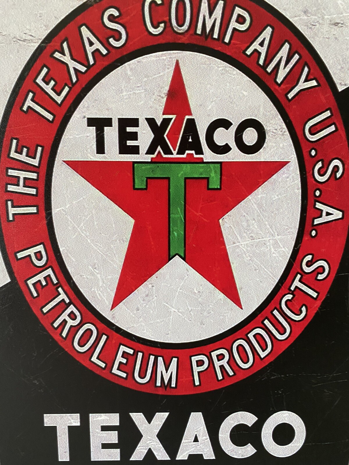 Texaco Motor Oil Sign - The Texas Company - Petroleum Gas & Oil Vintage Style