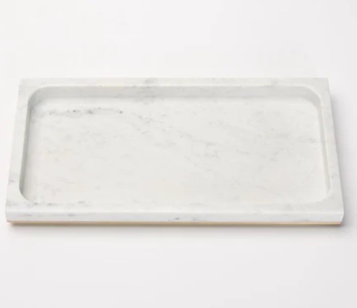 Sferra Pietra Marble Storage Tray WHITE / SILVER $109.00