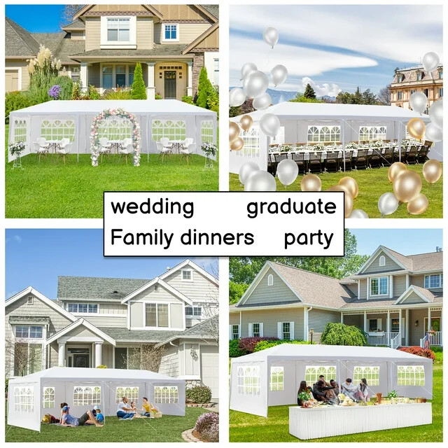 10'x30' Canopy Party Wedding Tent Outdoor Gazebo Pavilion Heavy Duty/Spiral Tube