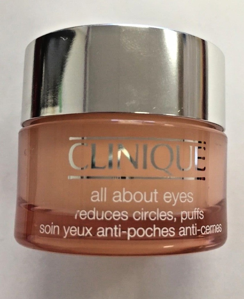 Clinique All About Eyes reduces circles, puffs .5 oz 15 ml jar New w/o Box GWP#1