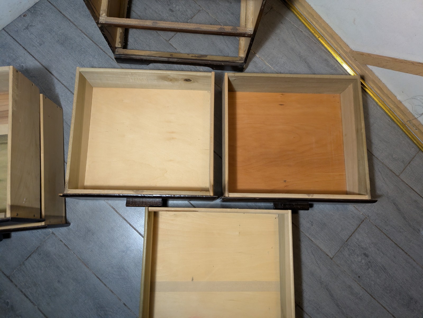 Vintage Art Deco Wood 5-Drawer Narrow Tallboy Dresser Lingerie Chest Cabinet N23